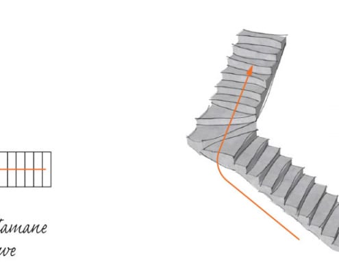 Schody prefabrykowane betonowe Schody zabiegowe łamane